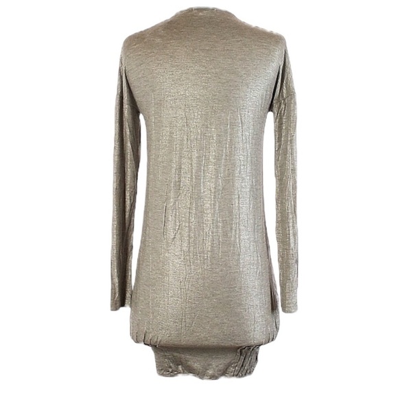 SISLEY SHINY SILVER DRESS WITH PEEK A BOO CUT OUT SIZE XS - Picture 2 of 5